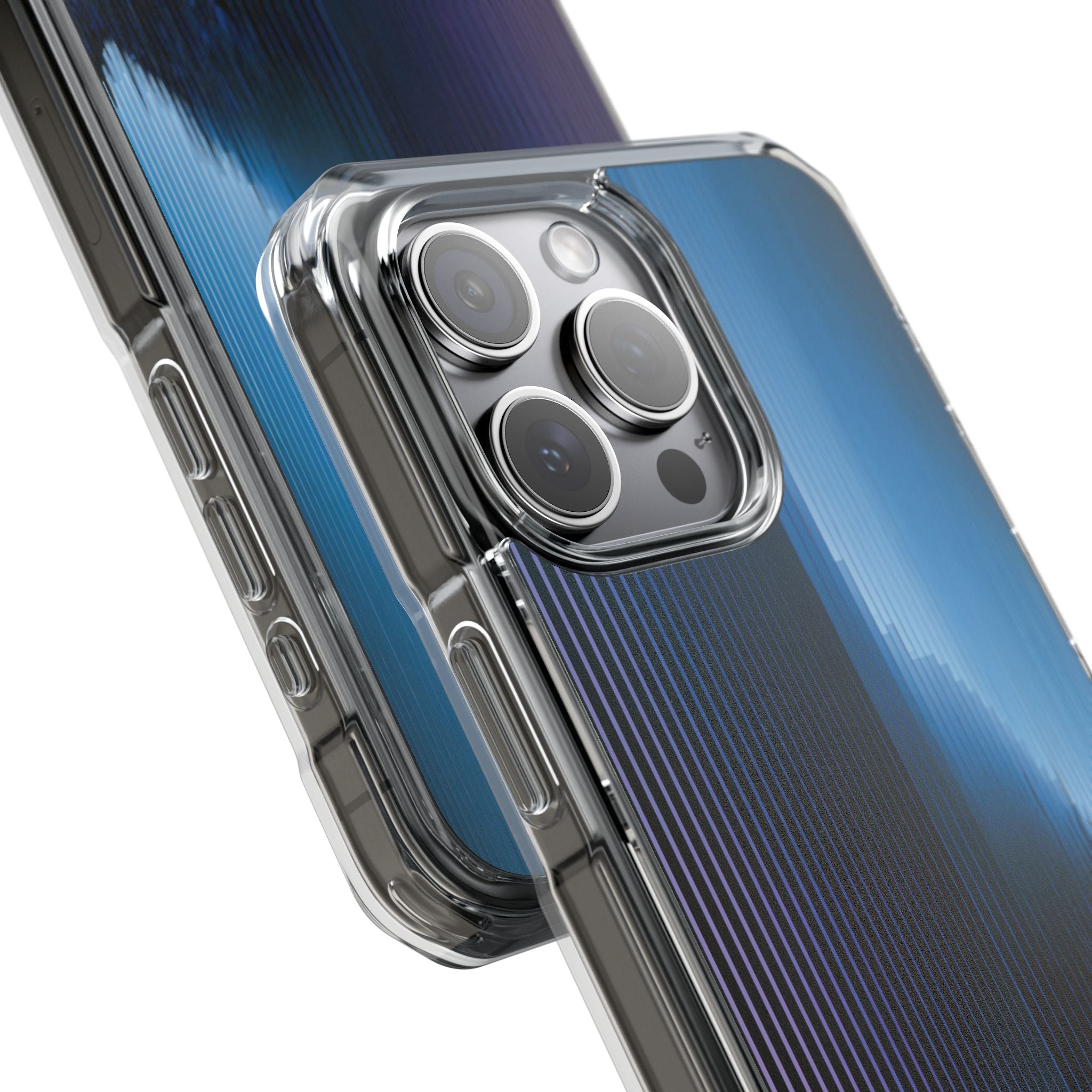 Blue Impact MagSafe Phone Case for iPhone - Indigo Distortion Wave
