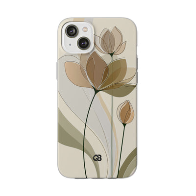 Translucent Petal Contour · Lite Phone Case for iPhone ·  Beige
