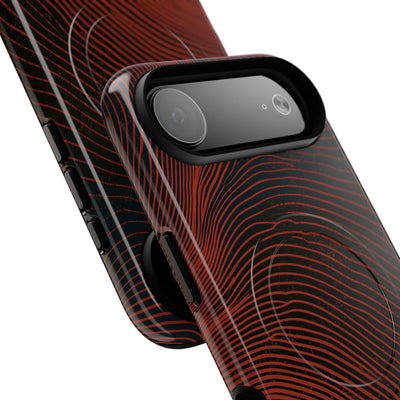 Red Tough 2.0 Magsafe Phone Case for iPhone - Terracotta Nerve Map