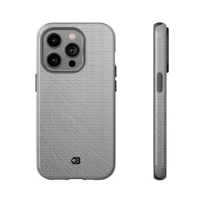 Grey Tough Phone Case for iPhone - Chrome Mesh Warp