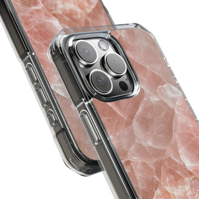 Rose Quartz Facet · Clear Impact Magnetic Phone Case for iPhone · Pink