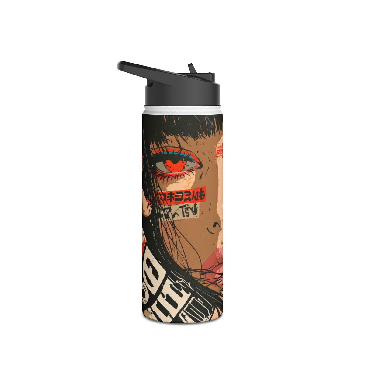 Shibuya Street Collage · Insulated Water Bottle · Red