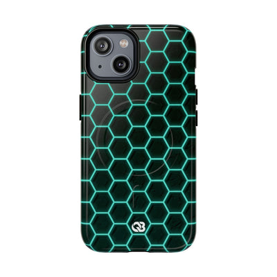 Neon Hex Spectrum · Tough 2.0 Magnetic Phone Case for iPhone · Teal