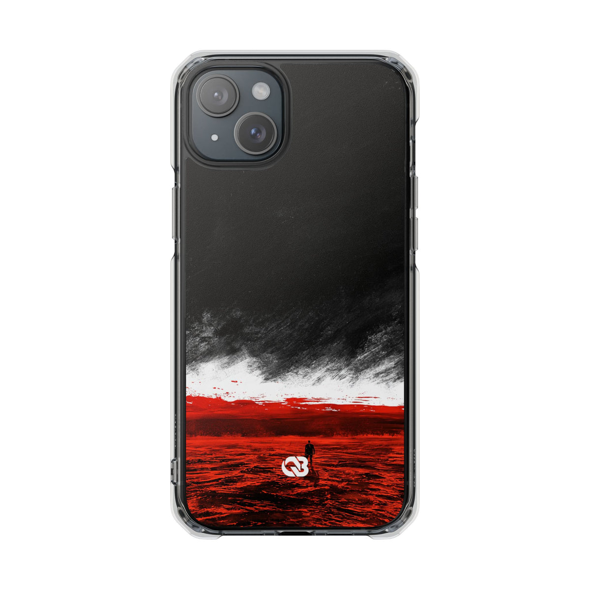 Crimson Void · Clear Impact Magnetic Phone Case for iPhone ·  Black