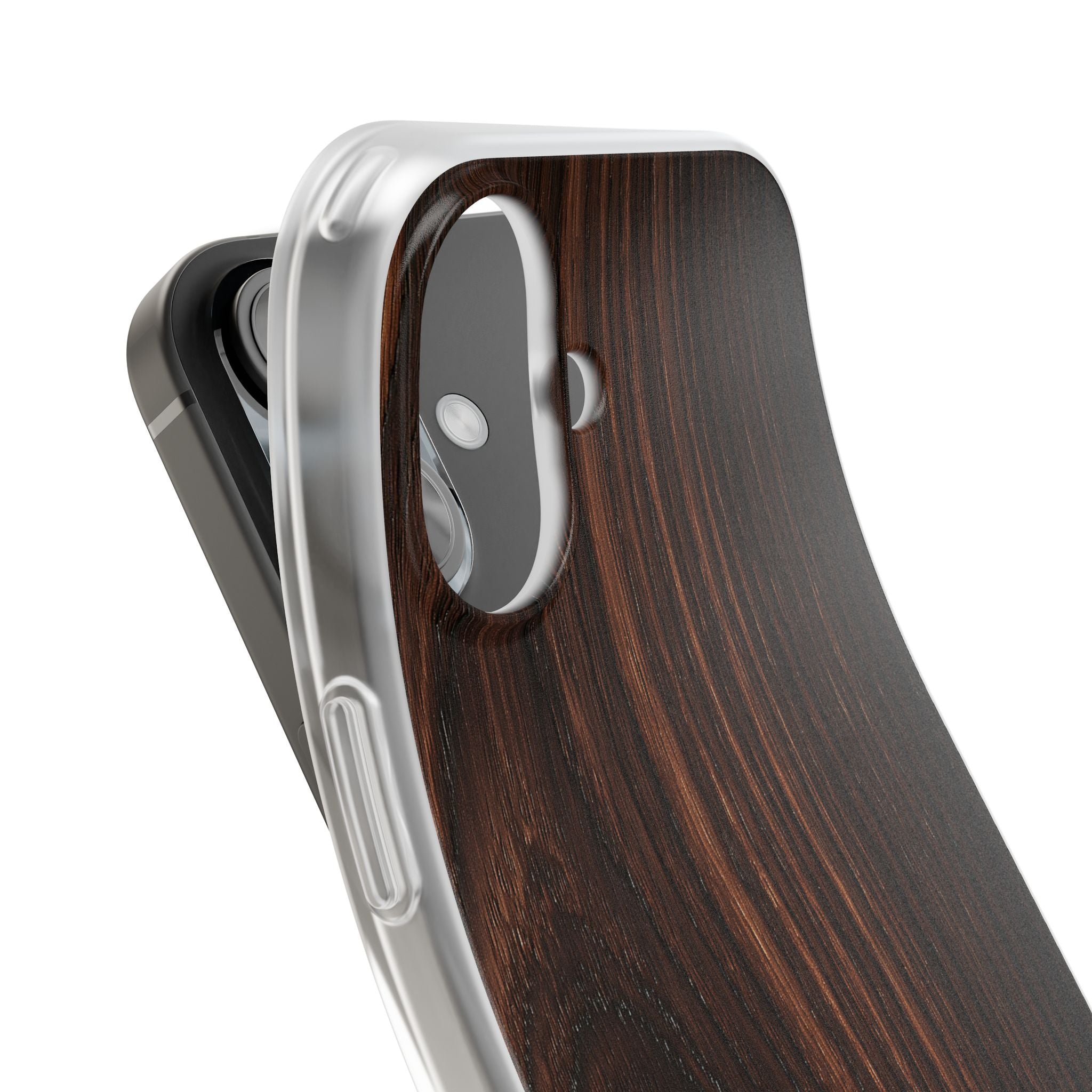 Brown Lite Phone Case for iPhone - Burnished Mahogany Grain
