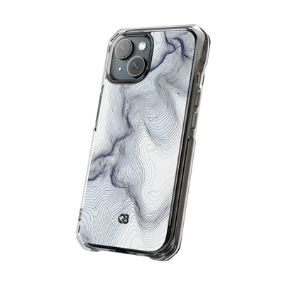 White Impact MagSafe Phone Case for iPhone - Nordic Ridge Topo