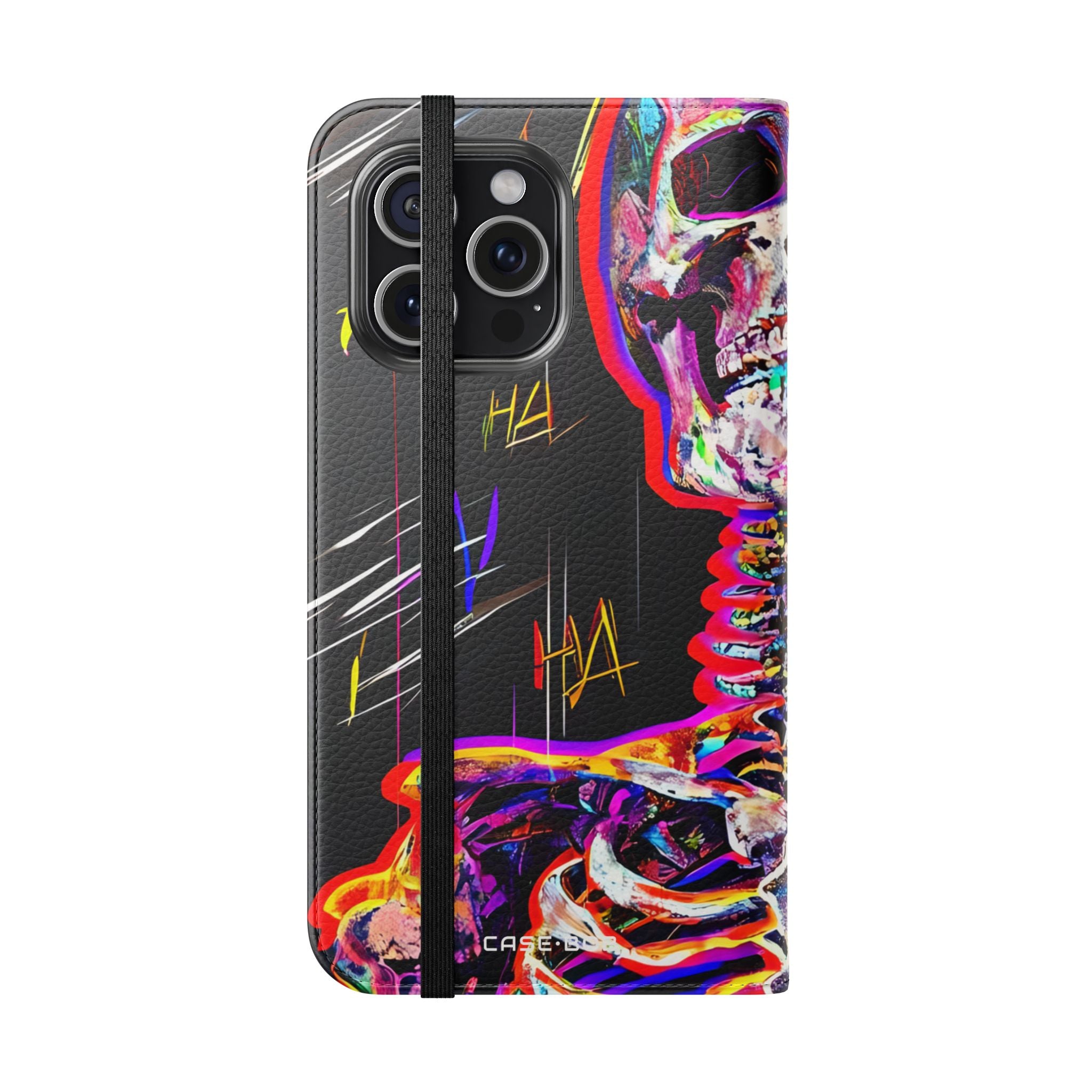 Neon Skeleton Laughter - iPhone 15 Pro Max Case - Wallet