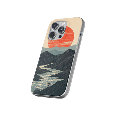 Beige Lite Phone Case for iPhone - Crimson Ridge Flow
