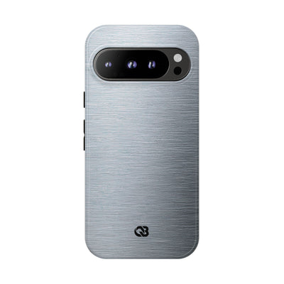 Silver Tough Phone Case for Google Pixel - Satin Chrome Grain