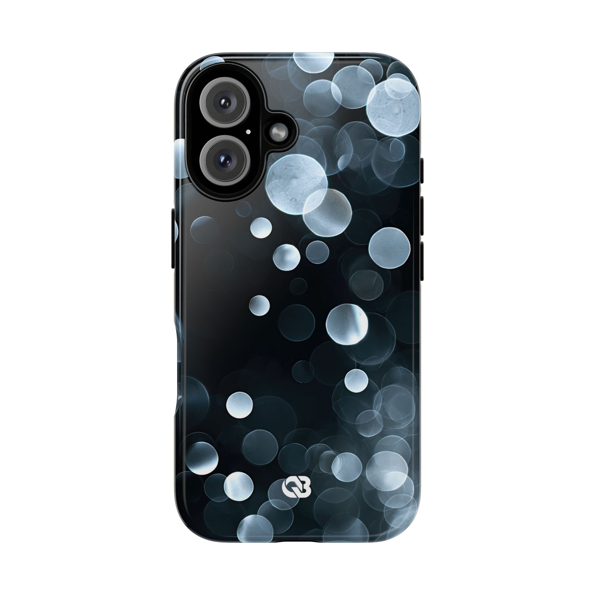 Black Tough Phone Case for iPhone - Silver Orbit Glow