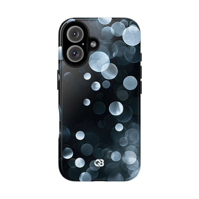 Black Tough Phone Case for iPhone - Silver Orbit Glow