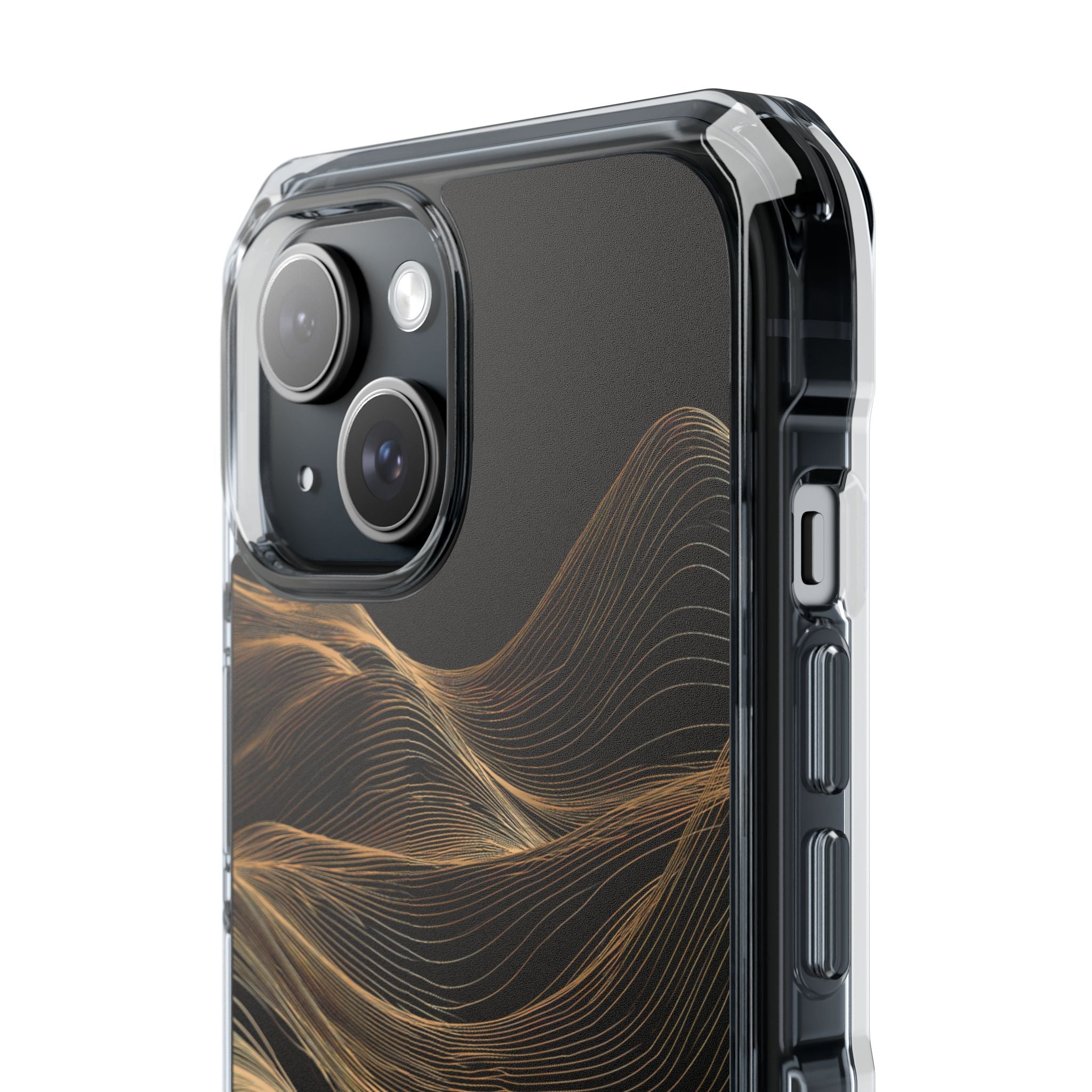 Black Impact MagSafe Phone Case for iPhone - Copper Topo Ridge