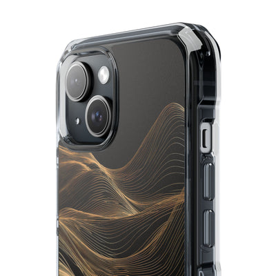 Black Impact MagSafe Phone Case for iPhone - Copper Topo Ridge