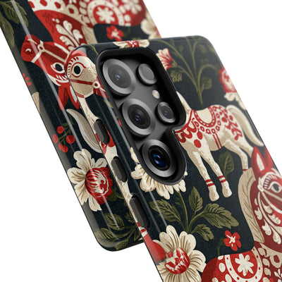 Nordic Dala Meadow · Tough Phone Case for Samsung · Red