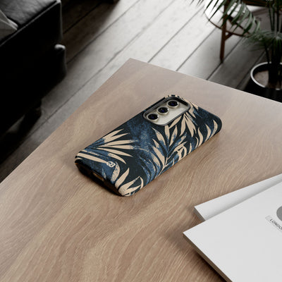 Blue Tough Phone Case for Samsung - Midnight Indigo Palm