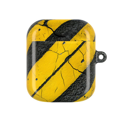 Yellow Stripes Distress - AirPods Case