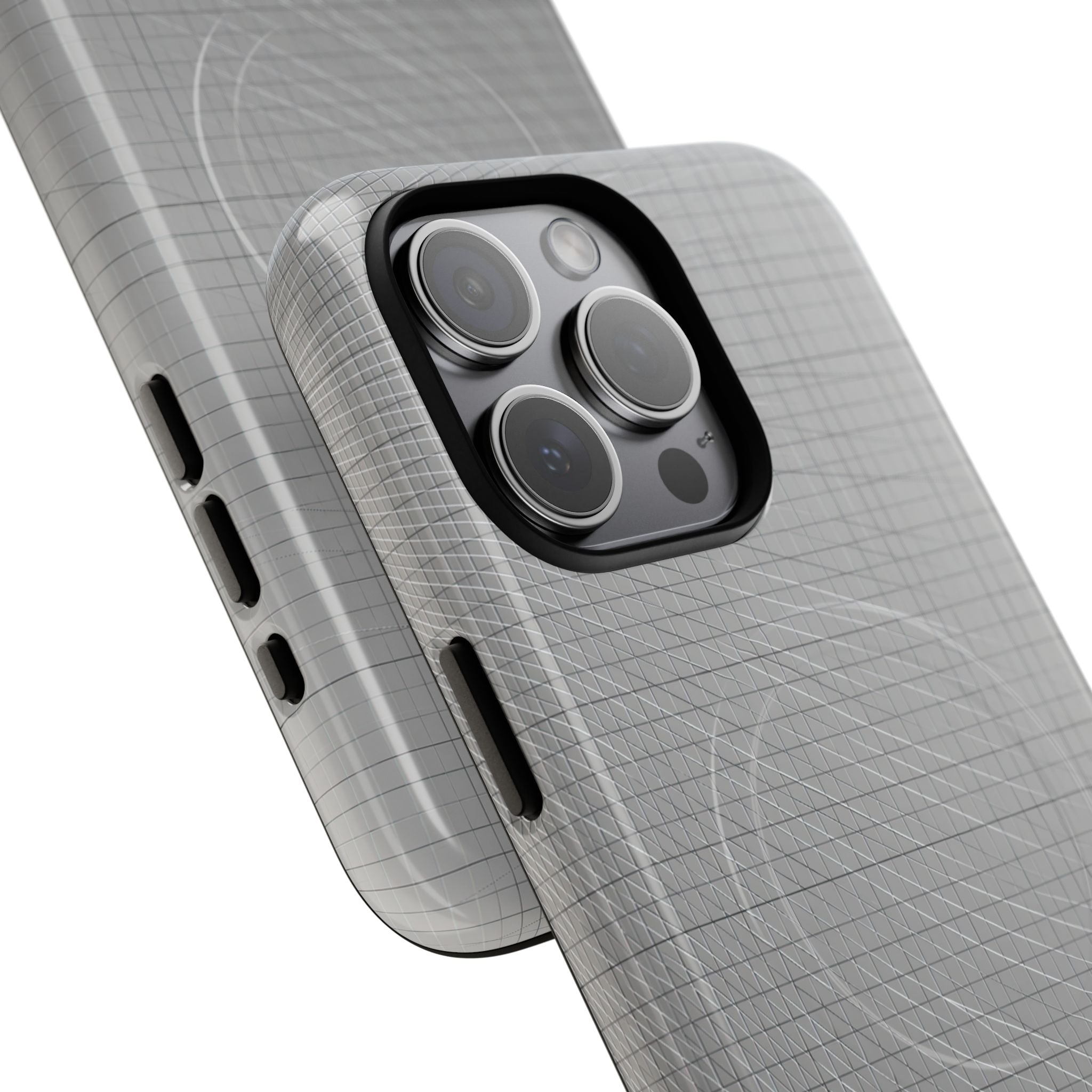 Grey Tough 2.0 Magsafe Phone Case for iPhone - Chrome Mesh Warp