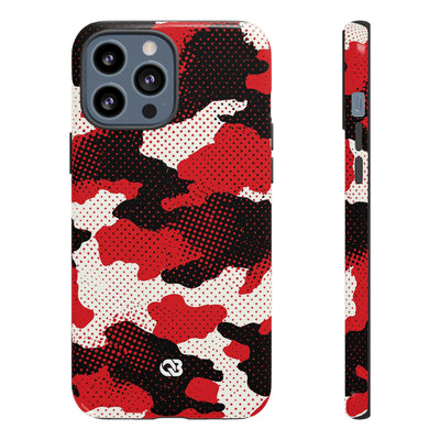 Crimson Halftone Camo · Tough Phone Case for iPhone · Red