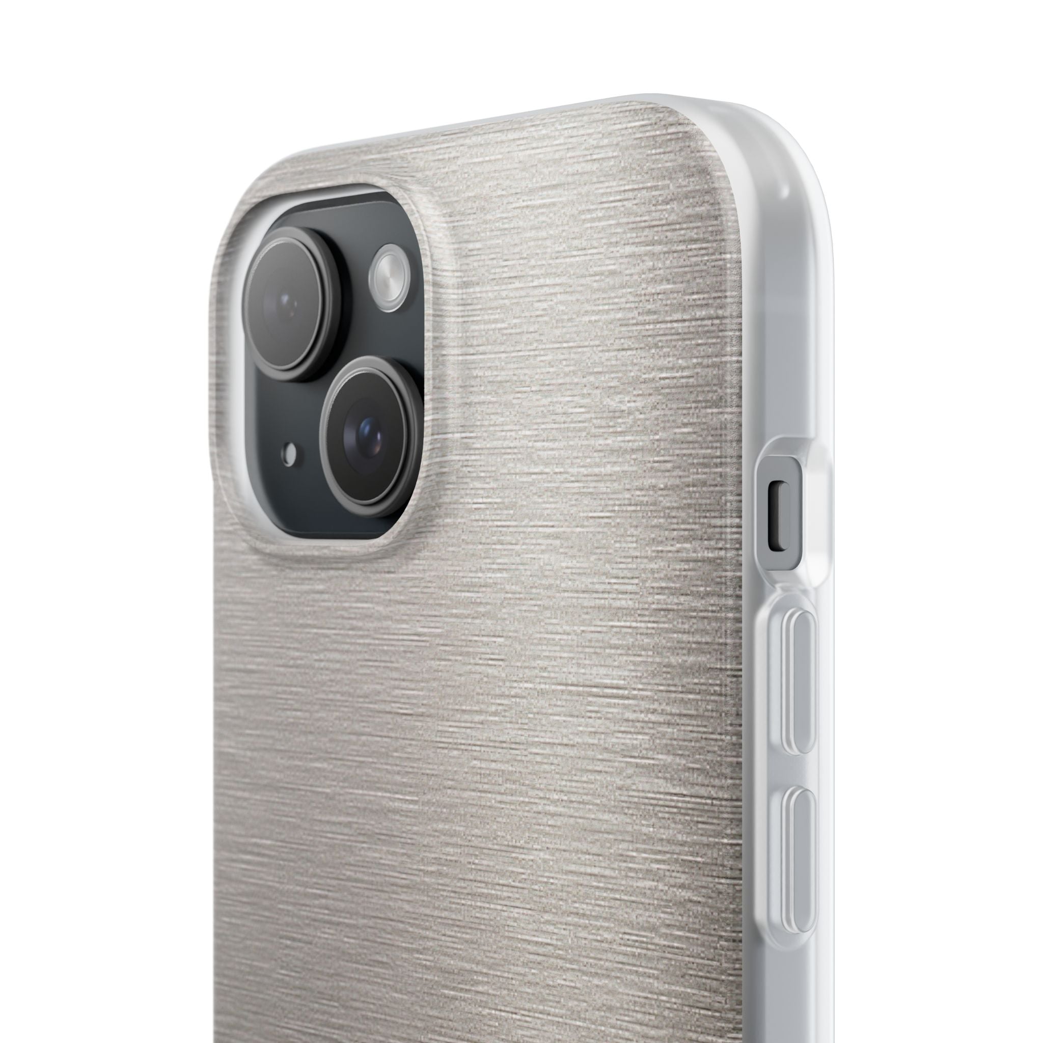 Grey Lite Phone Case for iPhone - Brushed Nickel Linen