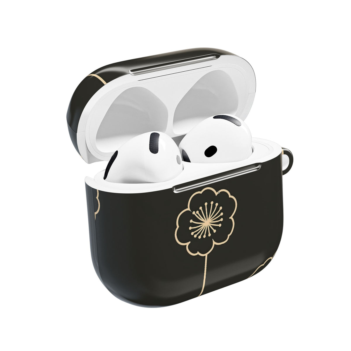 Nocturne Bloom Contours · Hard Case for AirPods & AirPods Pro · Black