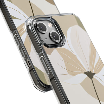 Beige Impact MagSafe Phone Case for iPhone - Sage Linen Magnolia