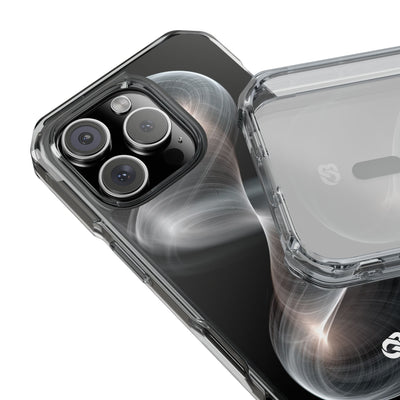 Luminous Vortex · Clear Impact Magnetic Phone Case for iPhone · Black