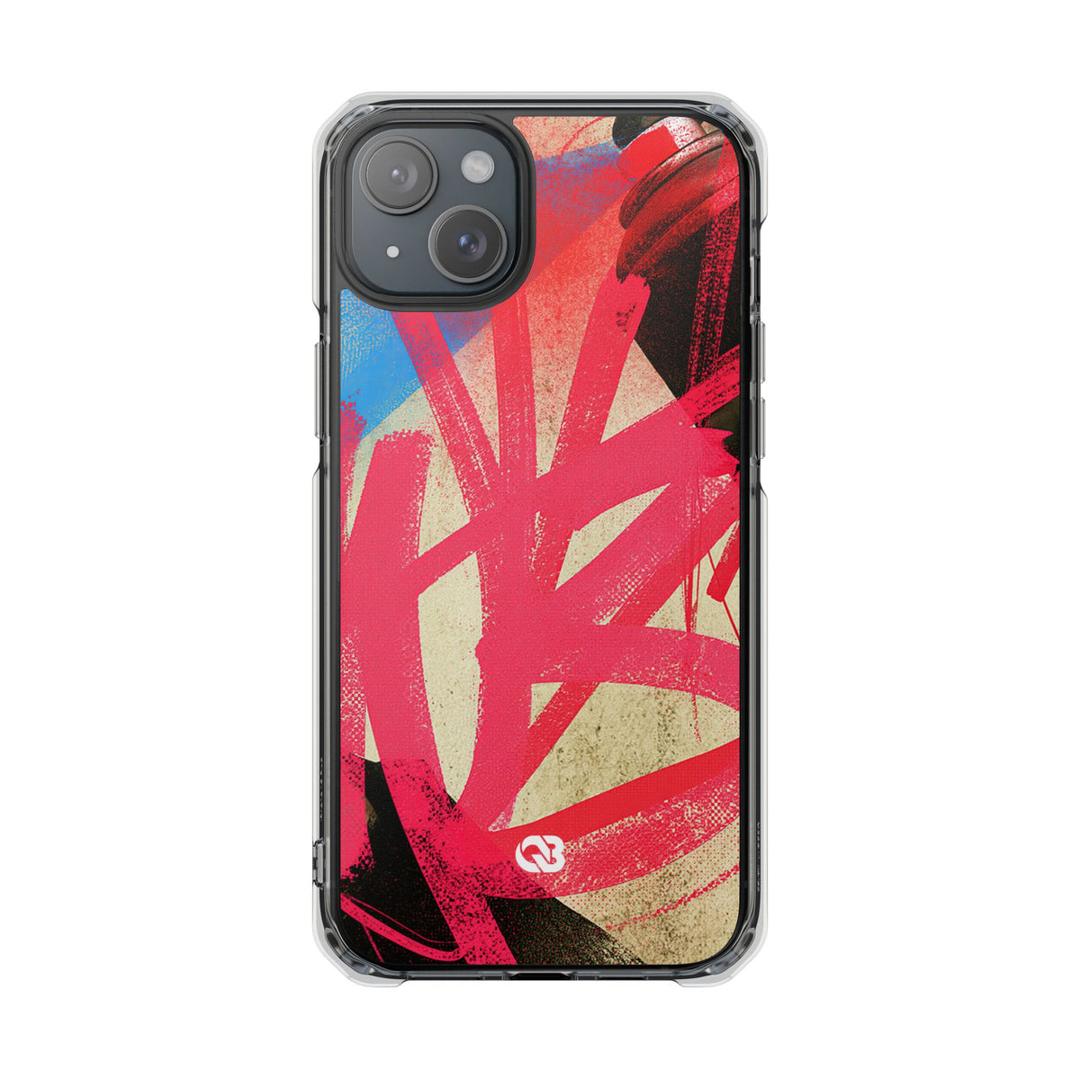 Neon Spray Tag · Clear Impact Magnetic Phone Case for iPhone · Pink