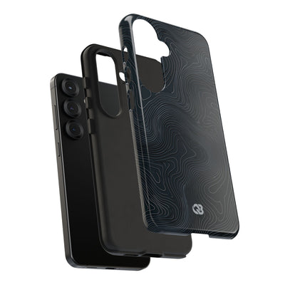 Black Tough Phone Case for Samsung - Obsidian Ridge Topo