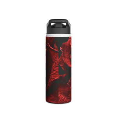 Crimson Noir Rose · Insulated Water Bottle · Black