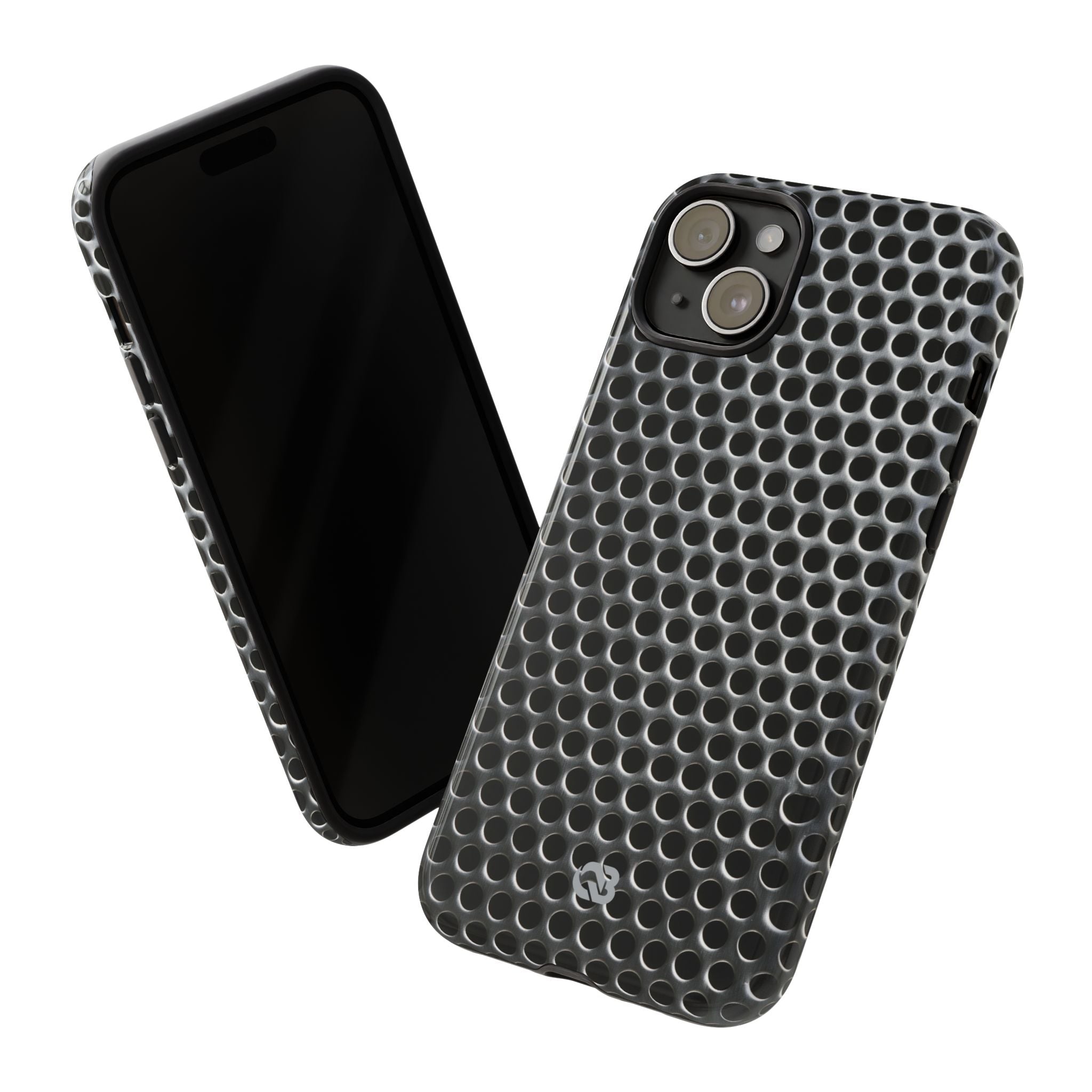 Silver Tough Phone Case for iPhone - Brutalist Steel Mesh