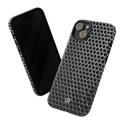 Silver Tough Phone Case for iPhone - Brutalist Steel Mesh