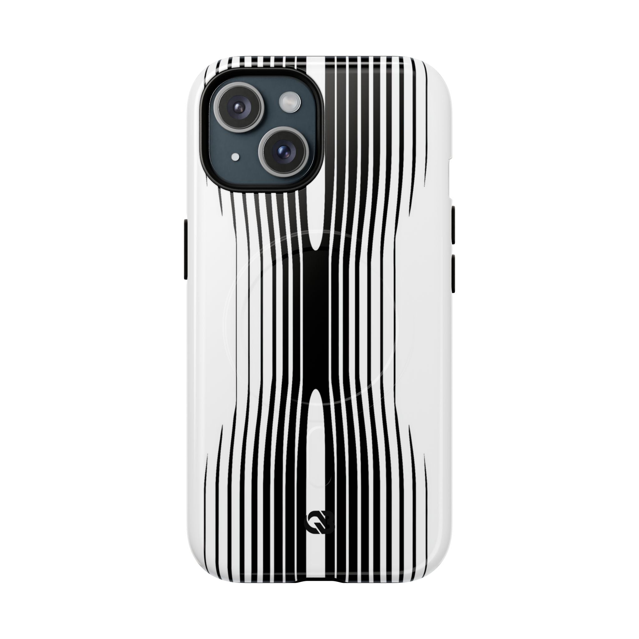 White Tough 2.0 Magsafe Phone Case for iPhone - Kinetic Mono Distortion