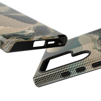 Green Tough Phone Case for Samsung - Lunar Moss Topography