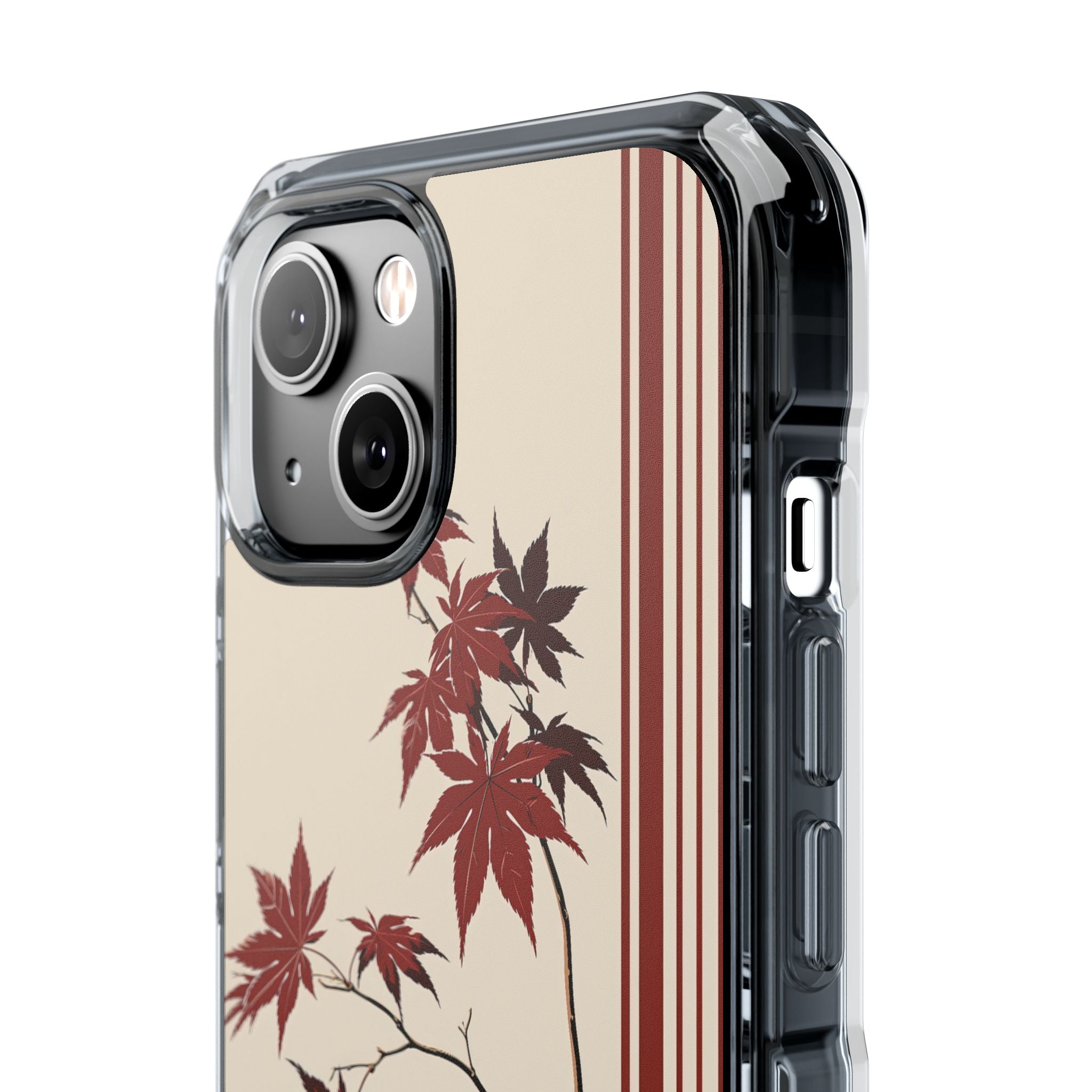 Red Impact MagSafe Phone Case for iPhone - Crimson Momiji Stripe