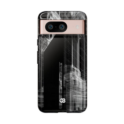 Black Tough Phone Case for Google Pixel - Ghost Urban Wireframe