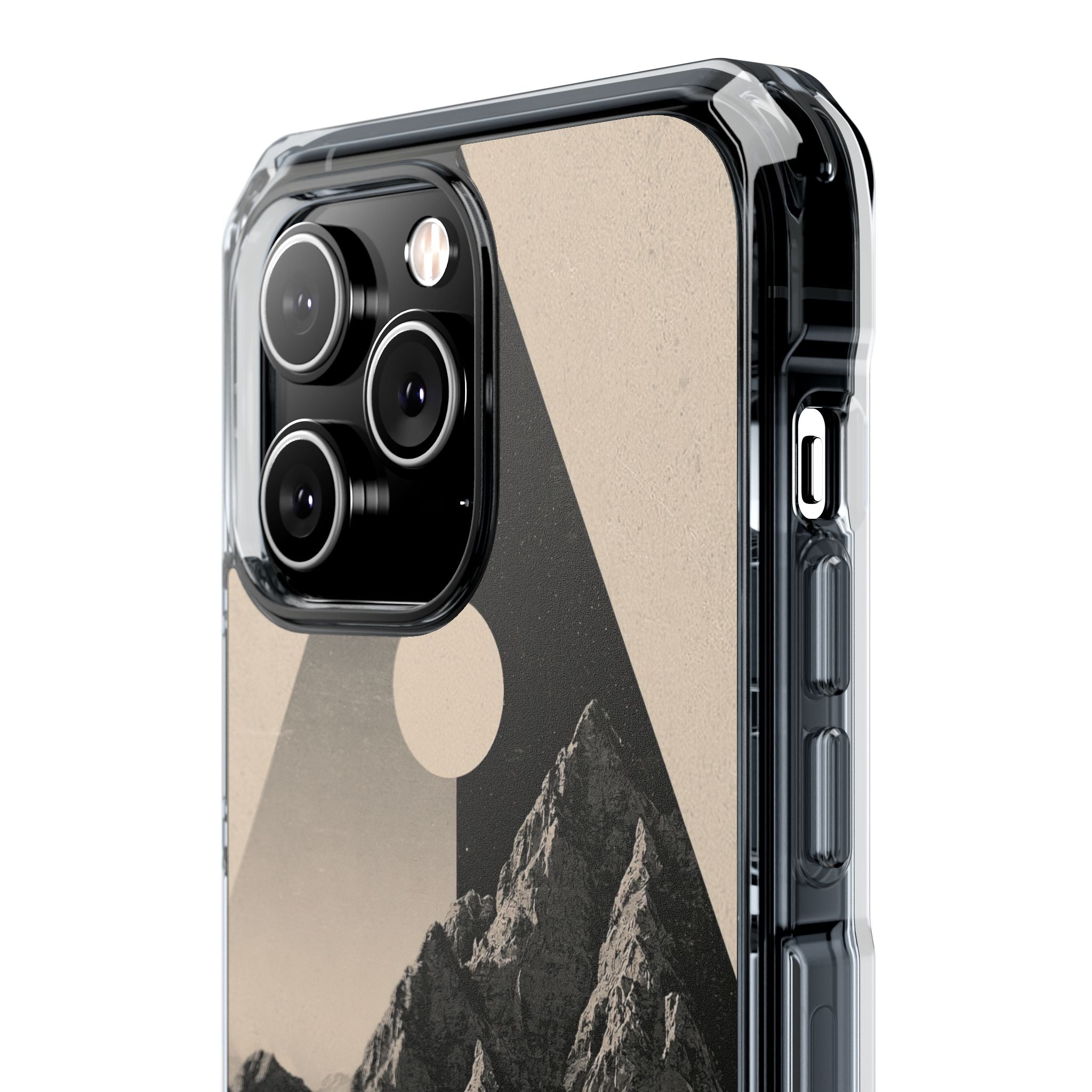Beige Impact MagSafe Phone Case for iPhone - Obsidian Summit Parchment