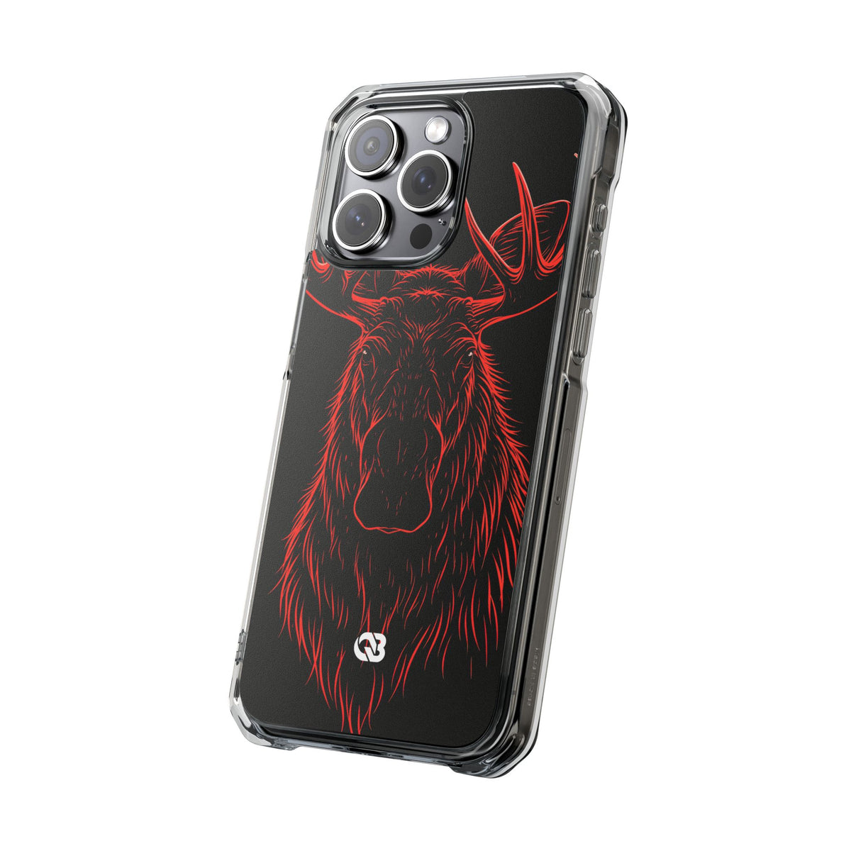 Nordic Moose Contour · Clear Impact Magnetic Phone Case for iPhone ·  Red