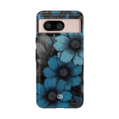 Obsidian Blue Petals · Tough Phone Case for Google Pixel