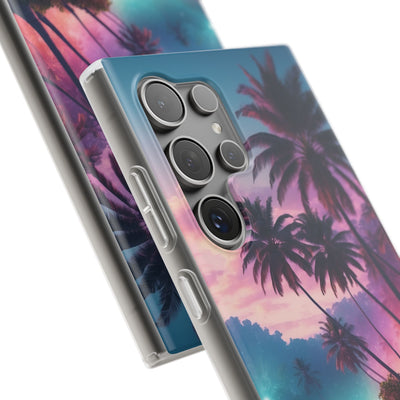 Neon Shore Palms · Soft Phone Case for Samsung