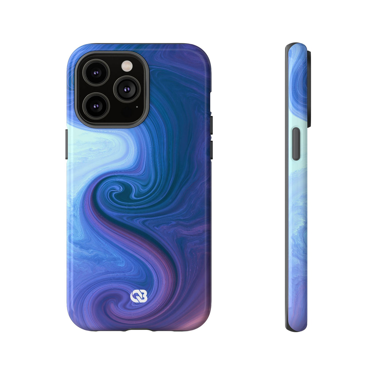Azure Fluid Swirl · Tough Phone Case for iPhone · Blue
