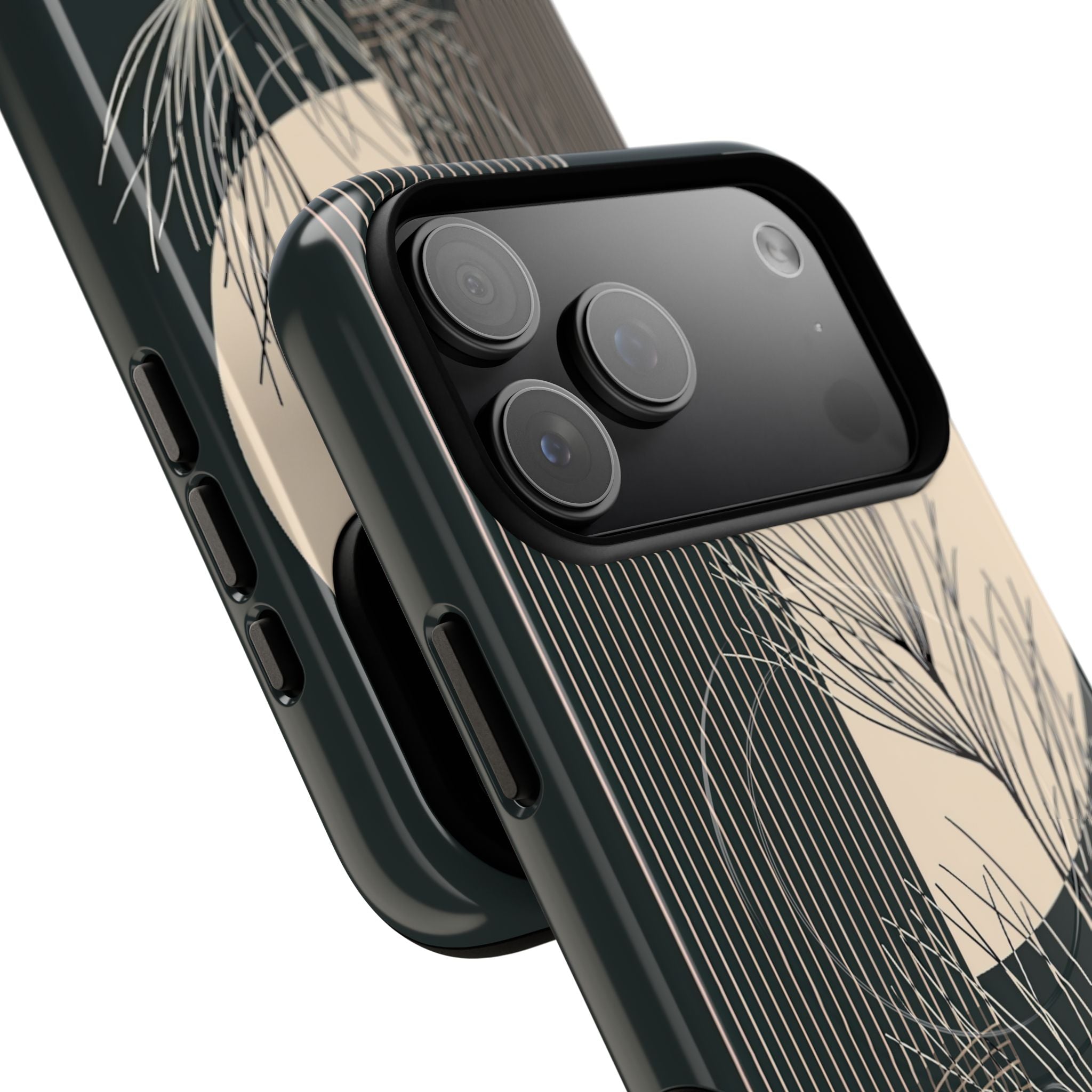 Black Tough 2.0 Magsafe Phone Case for iPhone - Obsidian Sand Willow