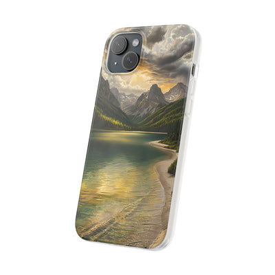 Gilded Mountain Lake · Soft Phone Case for iPhone
