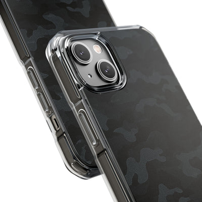 Blackout Urban Camo · Clear Impact Magnetic Phone Case for iPhone · Black