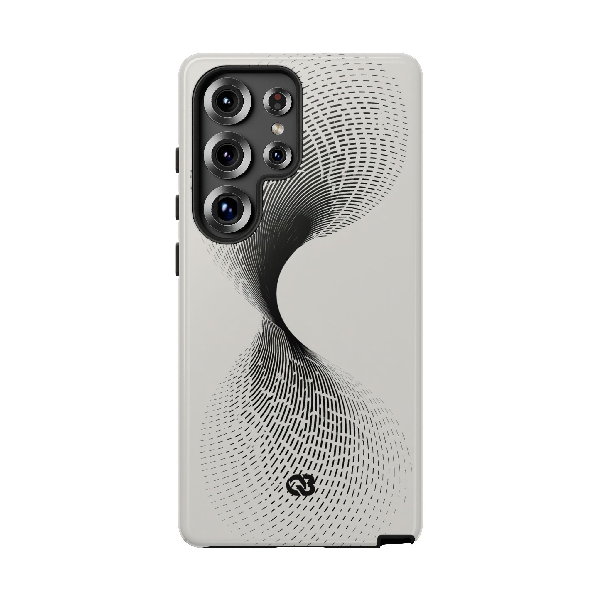 White Tough Phone Case for Samsung - Linear Torsion Grid
