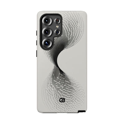 White Tough Phone Case for Samsung - Linear Torsion Grid