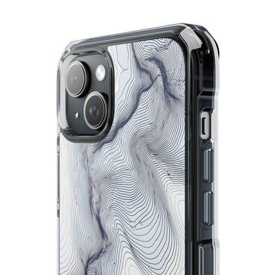 White Impact MagSafe Phone Case for iPhone - Nordic Ridge Topo