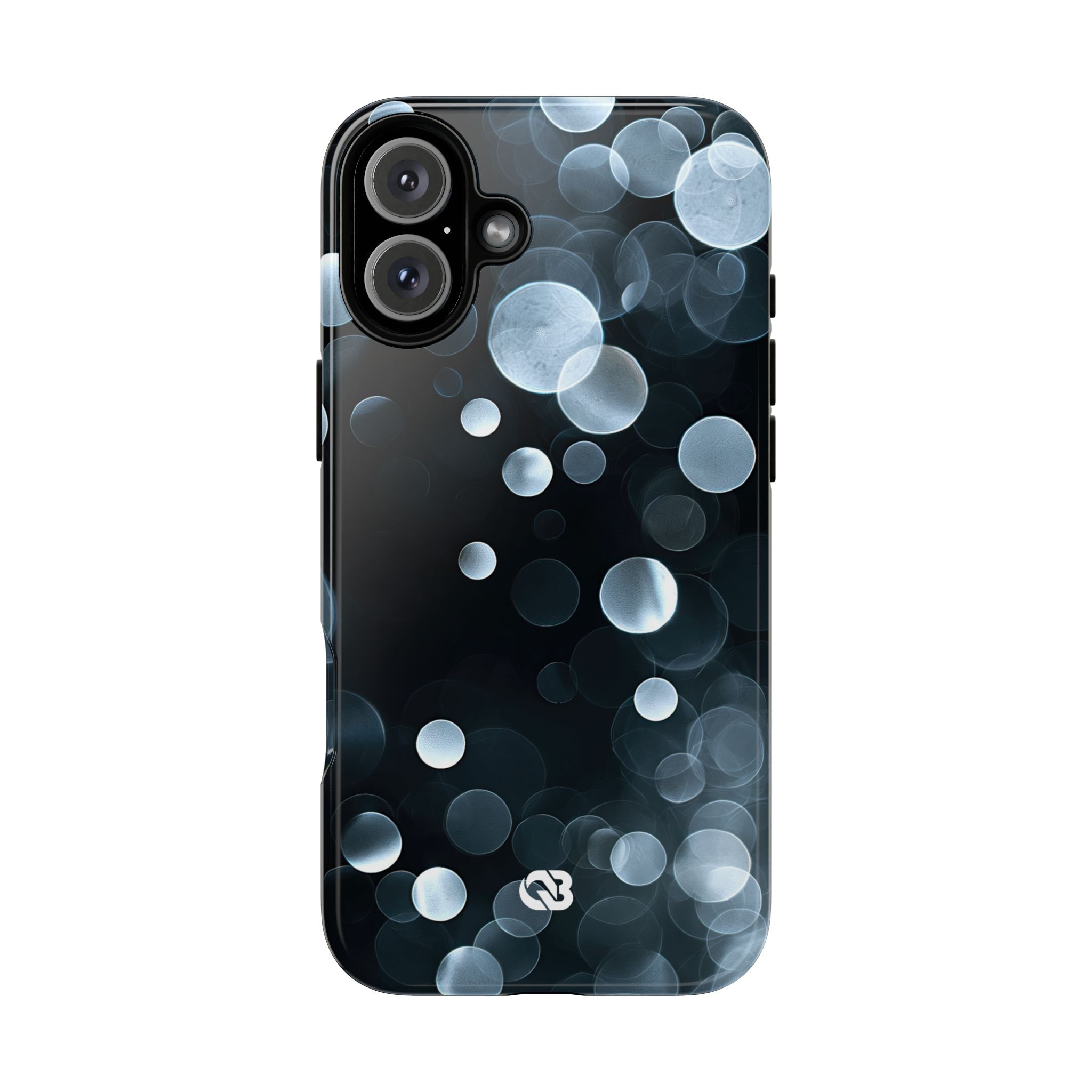 Black Tough Phone Case for iPhone - Silver Orbit Glow