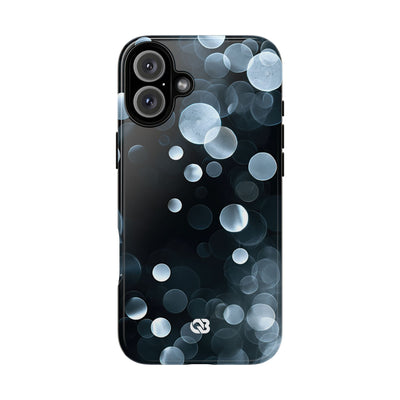 Black Tough Phone Case for iPhone - Silver Orbit Glow
