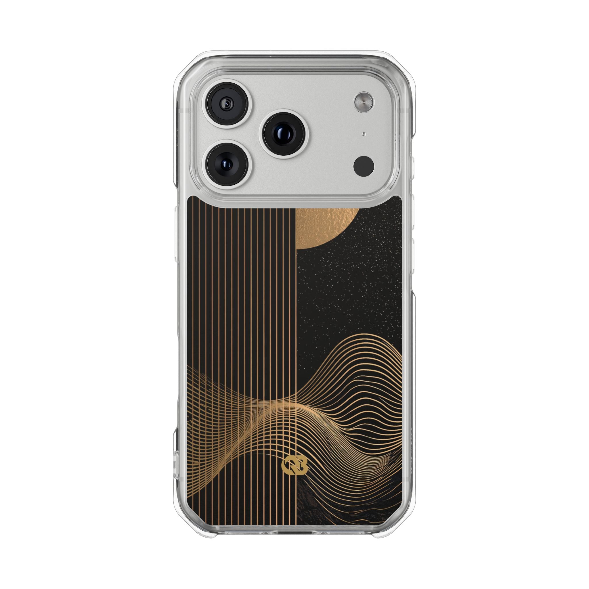Gold Impact MagSafe Phone Case for iPhone - Gilded Obsidian Dunes