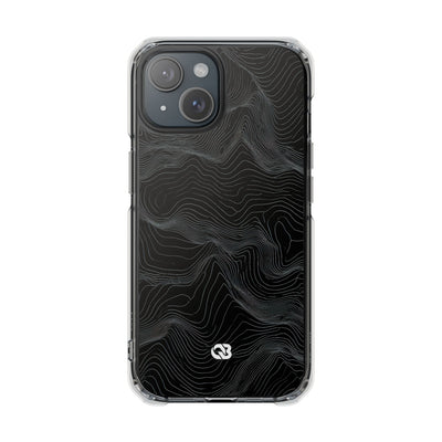 Obsidian Contour Elevation · Clear Impact Magnetic Phone Case for iPhone · Black